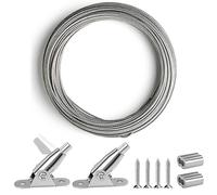 Sinofort Cable de Acero Inoxidable, 2mm x 6M Cable Acero, Cuerda de Alambre para Colgar Luces De Cadena, Fotos, Tendedero, Soporte Planta
