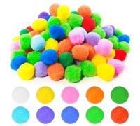Sinofort Pompones de Colores,100 Piezas 4cm pompones manualidades Mini Pompones de Colores Pom Poms del Craft Adecuado para decoraciones de fiestas, guirnaldas, borlas, manualidades