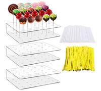 Sinofort Soporte Piruletas,3 Piezas 20 Agujeros Soporte Acrilico para Lollipop,Pop Cakes Acrilico para Lollipop, Piruleta Soporte, para Cake Pop,Soportes para Tartas para Mesa de Postre