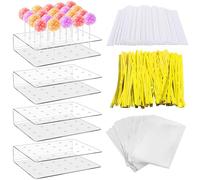 Sinofort Soporte Piruletas,4 Piezas 20 Agujeros Soporte Acrilico para Lollipop,Pop Cakes Acrilico para Lollipop, Piruleta Soporte, para Cake Pop,Soportes Para Tartas Para Mesa de Postre
