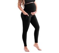 SINOPHANT Leggings de maternidad para mujer, cintura alta, opacos, suaves, elásticos, ropa de maternidad, para casa, yoga, deporte, 1 Pack Negro, S