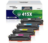 SINOPRINT 415X Toner Sin Chip Compatible para HP 415X 415A para Color LaserJet Pro MFP M479fdw M479dw M479fnw M479fdn M454dw W2030A W2031A W2032A W2033A (negro, cian, amarillo, magenta, 4 unidades)
