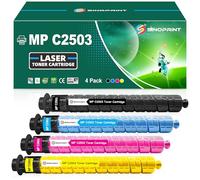 SINOPRINT C2503 - Cartucho de tóner remanufacturado de repuesto para Ricoh MP C2503 C2503H 841918 841919 841920 841921 para impresora Ricoh MP C2504 C2003 C2004 (4 paquetes-BMCY)