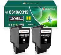 SINOPRINT Cartucho de tóner remanufacturado C310 C315 de repuesto 006R04356 tinta para Xerox C310 C315 (paquete de 2, negro)