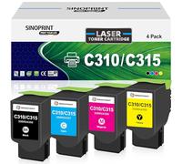 SINOPRINT Cartucho de tóner remanufacturado de repuesto compatible con impresora Xerox C310 C310DNI C310DNIM C315 C315DNI (006R04356 006R04357 006R04358 006R04359-4 paquetes)