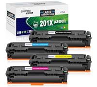 SINOPRINT Pack de 4 cartuchos de tóner 201X CF400X con chip compatible para HP 201X 201A CF400A para HP M277dw Toner Color Laserjet pro MFP M277n M252dw M274n M252n M277c6 M277 M252 M274 CF400A CF400A