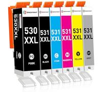 SINOPRINT PGI 530 531 XXL Cartuchos de Tinta Compatibles con Canon PGI-530XXL CLI-531XXL PGI530 CLI531 para Canon Pixma TS8750 TS8751 TS-8750 TS-8751(6 Pack, PGBK/Negro/Cian/Magenta/Amarillo/Gris)