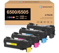 SINOPRINT Phaser 6500 WorkCentre 6505 - Cartuchos de tóner de repuesto para impresora Xerox Phaser 6500 6500 6500N y 6500DN WorkCentre 6505 4 paquetes de color)