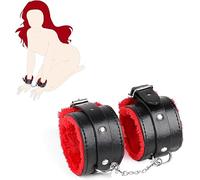 Sinorichh Accesorios de Mano de Peluche Ajustables de Cuero PU - Accesorios de Juego de Roles - Pulseras de muñeca y Tobillo