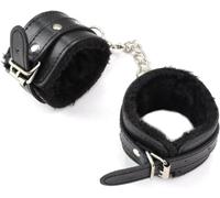 Sinorichh Esposas de fiesta de juego negras ajustables con accesorios de cuero (negro)