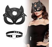 Sinorichh Máscara de cuero para mujer juego de 2 piezas - Accesorio de cosplay adecuado para varias ocasiones