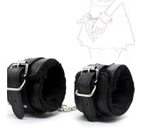 Sinorichh Principiantes Pu esposas de cuero de peluche ajustables esposas de tobillo - juego de accesorios de ropa