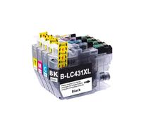 SINOSCOGO LC431XL LC431 Cartucho de Tinta Compatible, Paquete de 4 con Suministros de Impresora DCP-J1050DW DCP-J1140DW MFC-J1010DW(One Set 4colors)