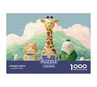 Sinoshow_24085_3D_Illustration_of_Cute_Giraffe_Cat_and_Bird_cha_1d399ff3-bfad-4080-bb6c-423721fb3396_1 1000 Piezas Rompecabezas Difícil, Desafiante, Casi Imposible Rompecabezas