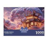 Sinoshow_24085_3D_Render_of_a_Small_House_Covered_in_Purple_and_c02f17da-c073-443a-982a-3460be905ee9_2 1000 Piezas Rompecabezas Estimulante Y Educativo Rompecabezas, Imágenes Vi