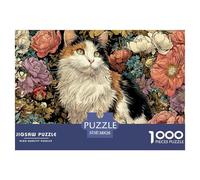 Sinoshow_24085_a_Beautiful_Fluffy_Cat_Surrounded_by_Flowers_hig_636a6ca6-8122-4f36-9d80-e88a94be0e4c_4 1000 Piezas Rompecabezas Estimulante Y Educativo Rompecabezas, Juguetes Educativos Únicos Y Esti