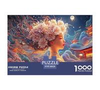 Sinoshow_24085_a_Beautiful_Girl_with_Colorful_Hair_White_Flower_e6b8c820-d4fa-4fd7-bb76-b6413a932f6a_1 1000 Piezas Rompecabezas Estimulante Y Educativo Rompecabezas, Imágenes Vi