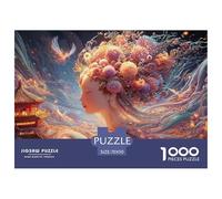 Sinoshow_24085_a_Beautiful_Girl_with_Hair_Made_of_Colorful_Flow_293dd525-6db4-445b-9f3f-e23678f315b8_1 1000 Piezas Rompecabezas Difícil, Desafiante, Casi Imposible Rompecabezas, Juego Familiar Anti-E