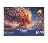 Sinoshow_24085_a_Beautiful_Girl_with_Hair_Made_of_Colorful_Flow_293dd525-6db4-445b-9f3f-e23678f315b8_2 1000 Piezas Rompecabezas Estimulante Y Educativo Rompecabezas, Juego Familiar Anti-Estrés, Jugue