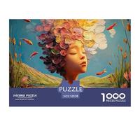 Sinoshow_24085_a_Beautiful_Girl_with_Her_Eyes_Closed_is_Sitting_4dbc5cfa-4051-43f2-8156-e468c822ee5d_2 1000 Piezas Rompecabezas Divertido Y Estimulante Rompecabezas, Imágenes Vi