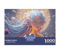 Sinoshow_24085_a_Beautiful_Girl_with_Long_Blue_Hair_White_Flowe_21d74c15-792c-45cc-a882-dd56b6969ac4_2 1000 Piezas Rompecabezas Estimulante Y Educativo Rompecabezas, Imágenes Vi
