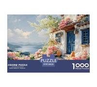 Sinoshow_24085_a_Beautiful_Greek_House_with_White_Walls_and_BLU_53fff2c8-9963-4d86-9a85-772e6c749a72_2 1000 Piezas Rompecabezas Estimulante Y Educativo Rompecabezas, Juego Familiar Anti-Estrés, Jugue