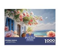 Sinoshow_24085_a_Beautiful_Greek_House_with_White_Walls_and_BLU_53fff2c8-9963-4d86-9a85-772e6c749a72_3 1000 Piezas Rompecabezas Difícil, Desafiante, Casi Imposible Juego De Rompecabezas, Juego Famili