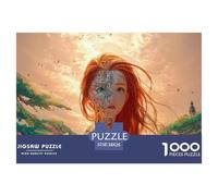 Sinoshow_24085_a_Beautiful_Red-Haired_Girl_with_Long_Hair_Half__d1e81a1a-6511-4fe5-9da6-4b2d2b61f528_1 1000 Piezas Rompecabezas Difícil, Desafiante, Casi Imposible Juego De Rompecabezas, Juguetes Edu