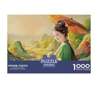 Sinoshow_24085_a_Beautiful_Woman_in_a_Green_Hanfu_Dress_Wearing_cfccad5d-92da-4237-b9d1-87a0e0139d16_3 1000 Piezas Rompecabezas Difícil, Desafiante, Casi Imposible Juego De Rompecabezas, Juguetes Edu