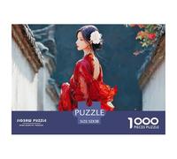 Sinoshow_24085_a_Beautiful_Woman_in_a_Red_Hanfu_Wearing_an_anci_9a2d7f4d-90d8-49f9-af3b-2e6352e6e6bc_2 1000 Piezas Rompecabezas Divertido Y Estimulante Juego De Rompecabezas, Im