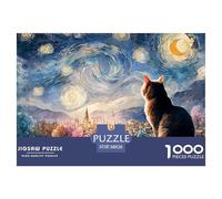 Sinoshow_24085_a_Black_Cat_in_The_Style_of_Van_Gogh_Starry_Nigh_92538842-89d9-4f88-98fc-3d8ec00981ac_4 1000 Piezas Rompecabezas Estimulante Y Educativo Juego De Rompecabezas, Juego Familiar Anti-Estr