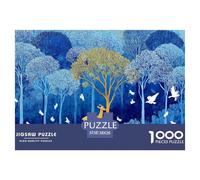 Sinoshow_24085_a_Blue_Forest_with_White_Birds_and_Golden_Deer_g_3bc01f0b-6dd9-437c-baac-eb662183b3ce_1 1000 Piezas Rompecabezas Difícil, Desafiante, Casi Imposible Juego De Rompecabezas, Regalo De Na