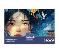 Sinoshow_24085_a_Close-up_of_The_Face_a_Beautiful_Girl_with_bla_d9ff744e-92d4-4338-83b5-3f5f8617ded3_1 1000 Piezas Rompecabezas Estimulante Y Educativo Juego De Rompecabezas, Im