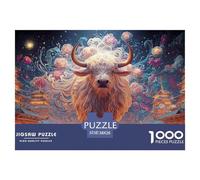 Sinoshow_24085_a_Colorful_Giant_Monster_Shaped_Like_an_ox_with__0471933c-74e0-4fd7-97bc-262000bc4c06_1 1000 Piezas Rompecabezas Difícil, Desafiante, Casi Imposible Rompecabezas, Juguetes Educativos Ú