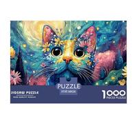 Sinoshow_24085_a_Colorful_Patchwork_Cat_with_Big_Eyes_and_an_ar_0847d819-38c6-45ea-a859-9d62826488d7_1 1000 Piezas Rompecabezas Difícil, Desafiante, Casi Imposible Rompecabezas, Juego Familiar Anti-E