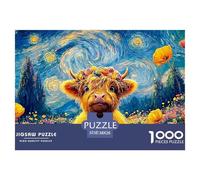 Sinoshow_24085_a_Cute_Baby_Highland_Cow_Wearing_Orange_Flowers__a472b3fa-f238-4647-a3f6-c508b177c8ef_3 1000 Piezas Rompecabezas Estimulante Y Educativo Juego De Rompecabezas, Im