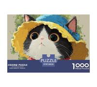 Sinoshow_24085_a_Cute_Black_and_White_Cat_Wearing_a_Blue_and_ye_cdb86294-a34d-4bf3-bec2-6387c7592dd1_2 1000 Piezas Rompecabezas Difícil, Desafiante, Casi Imposible Juego De Rompecabezas, Juego Famili