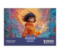 Sinoshow_24085_a_Cute_Girl_in_an_Orange_Outfit_with_Short_Black_f1659d95-56e7-4f52-9930-dd1ba259d7f3_3 1000 Piezas Jigsaw Puzzle Difícil, Desafiante, Casi Imposible Rompecabezas, Co