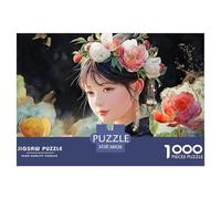 Sinoshow_24085_a_Cute_Girl_Wearing_a_Black_Cheongsam_with_Long__7b2cefe6-9306-43ba-af29-5dc445dca310_2 1000 Piezas Rompecabezas Difícil, Desafiante, Casi Imposible Juego De Rompecabezas, Regalo De Na