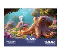 Sinoshow_24085_a_Cute_Octopus_Lying_on_The_Ocean_Floor_Smoking__1102f449-fd12-4d07-a724-b5fbb625109d_2 1000 Piezas Rompecabezas Estimulante Y Educativo Rompecabezas, Juego Familiar Anti-Estrés, Jugue