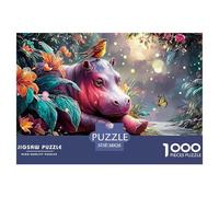 Sinoshow_24085_a_Cute_Pink_Hippopotamus_Resting_in_The_Jungle_w_cc7a509f-eebb-4e42-9205-2e26829891ec_4 1000 Piezas Rompecabezas Difícil, Desafiante, Casi Imposible Rompecabezas, Juego Familiar Anti-E