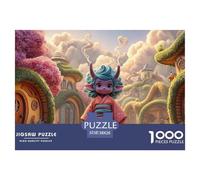 Sinoshow_24085_a_Cute_Red_Monster_with_Long_Horns_and_Blue_Hair_b192bd1e-c7c7-49fa-8fa6-6eeba3956c63_3 1000 Piezas Rompecabezas Divertido Y Estimulante Juego De Rompecabezas, Juguetes Educativos Únic