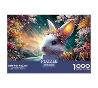 Sinoshow_24085_a_Cute_White_Rabbit_Surrounded_by_Greenery_and_f_11b37056-6fb6-40e2-8723-faff72a0cf68_4 (1) 1000 Piezas Rompecabezas Difícil, Desafiante, Casi Imposible Rompecabezas