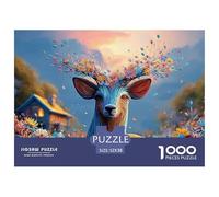 Sinoshow_24085_a_Deer_with_Colorful_Flowers_and_Leaves_on_Its_h_fa9dd0ba-b3ea-4354-b780-5ab97ff1d652_1 1000 Piezas Jigsaw Puzzle Difícil, Desafiante, Casi Imposible Juego De Rompecabezas, Regalo De N