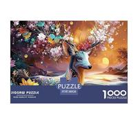 Sinoshow_24085_a_Deer_with_Lotus_Flowers_and_Leaves_on_Its_Head_9a16dc1a-baa9-44e7-b2a9-c88c5a455781_1 1000 Piezas Rompecabezas Estimulante Y Educativo Rompecabezas, Juego Familiar Anti-Estrés, Jugue