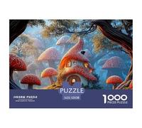 Sinoshow_24085_a_Fantasy_Forest_with_Mushroom-Shaped_Houses_Fan_21f7e2c6-79a0-4477-bf82-df895265d1e4_1 1000 Piezas Jigsaw Puzzle Difícil, Desafiante, Casi Imposible Rompecabezas, Co