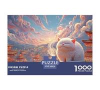 Sinoshow_24085_a_Fluffy_White_Cat_Sits_on_The_Table_with_Closed_8a7642bd-8c98-4d15-9671-5a14b0efa276_1 1000 Piezas Rompecabezas Difícil, Desafiante, Casi Imposible Juego De Rompecabezas, Regalo De Na