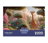 Sinoshow_24085_a_Giraffe_Stands_in_The_Forest_Surrounded_by_Pin_1f553aeb-75d3-48aa-8be7-403c5f69b367_3 1000 Piezas Rompecabezas Estimulante Y Educativo Juego De Rompecabezas, Juego Familiar Anti-Estr