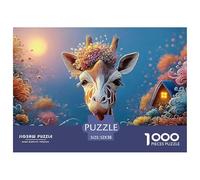 Sinoshow_24085_a_Giraffe_with_Flowers_on_Its_Head_Standing_in_f_c8712b5b-9e86-4f60-8a16-22f8e14a3f12_1 1000 Piezas Jigsaw Puzzle Difícil, Desafiante, Casi Imposible Rompecabezas, Co