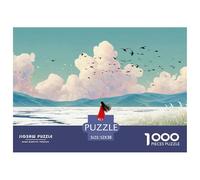 Sinoshow_24085_a_Girl_in_Red_Stands_on_The_White_Grassland_with_5b8616e7-121d-4a55-a72b-623a8bdbf541_1 1000 Piezas Rompecabezas Estimulante Y Educativo Juego De Rompecabezas, Juego Familiar Anti-Estr